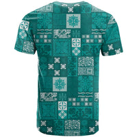 Vintage Hawaiian Quilting Patterns T Shirt Turquoise Style Tribal Fabric Patchwork LT9 - Polynesian Pride