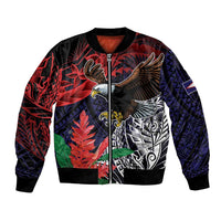 American Samoa Bald Eagle Personalized Bomber Jacket Samoa Muamua Le Atua