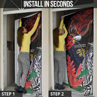 American Samoa Bald Eagle Personalized Door Cover Samoa Muamua Le Atua - Polynesian Pride