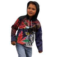 American Samoa Bald Eagle Personalized Kid Hoodie Samoa Muamua Le Atua