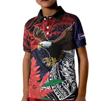 American Samoa Bald Eagle Personalized Kid Polo Shirt Samoa Muamua Le Atua