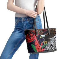 American Samoa Bald Eagle Personalized Leather Tote Bag Samoa Muamua Le Atua LT9 - Polynesian Pride