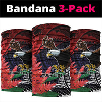 American Samoa Bald Eagle Personalized Neck Gaiter Samoa Muamua Le Atua - Polynesian Pride