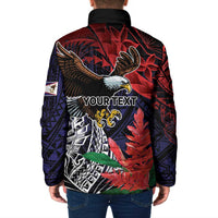 American Samoa Bald Eagle Personalized Padded Jacket Samoa Muamua Le Atua - Polynesian Pride