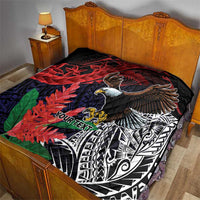 American Samoa Bald Eagle Personalized Quilt Samoa Muamua Le Atua