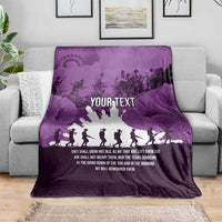 Anzac Day Gallipoli Personalised Blanket Purple Poppy Flowers