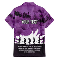 Anzac Day Gallipoli Personalised Family Matching Off Shoulder Maxi Dress and Hawaiian Shirt Purple Poppy Flowers