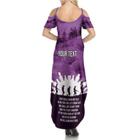 Anzac Day Gallipoli Personalised Family Matching Summer Maxi Dress and Hawaiian Shirt Purple Poppy Flowers