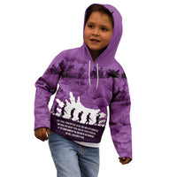 Anzac Day Gallipoli Personalised Kid Hoodie Purple Poppy Flowers