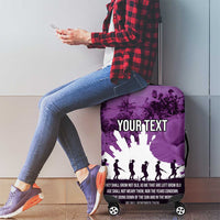 Anzac Day Gallipoli Personalised Luggage Cover Purple Poppy Flowers