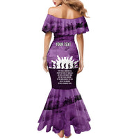 Anzac Day Gallipoli Personalised Mermaid Dress Purple Poppy Flowers