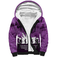 Anzac Day Gallipoli Personalised Sherpa Hoodie Purple Poppy Flowers