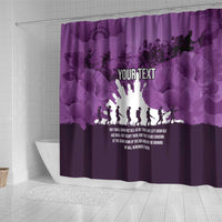 Anzac Day Gallipoli Personalised Shower Curtain Purple Poppy Flowers