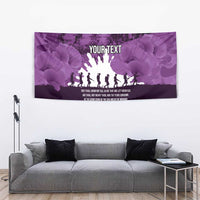 Anzac Day Gallipoli Personalised Tapestry Purple Poppy Flowers