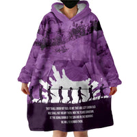 Anzac Day Gallipoli Personalised Wearable Blanket Hoodie Purple Poppy Flowers