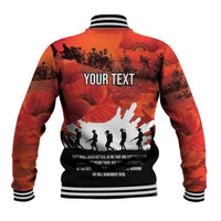 Anzac Day Gallipoli Personalised Baseball Jacket Red Poppy Flowers