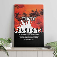 Anzac Day Gallipoli Personalised Canvas Wall Art Red Poppy Flowers