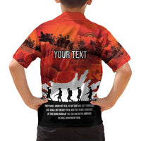 Anzac Day Gallipoli Personalised Family Matching Long Sleeve Bodycon Dress and Hawaiian Shirt Red Poppy Flowers