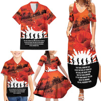 Anzac Day Gallipoli Personalised Family Matching Summer Maxi Dress and Hawaiian Shirt Red Poppy Flowers