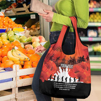 Anzac Day Gallipoli Personalised Grocery Bag Red Poppy Flowers