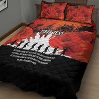 Anzac Day Gallipoli Personalised Quilt Bed Set Red Poppy Flowers