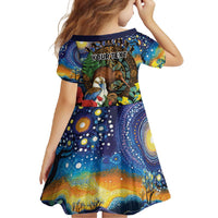 Kiwi-Kookaburra Bird ANZAC Personalised Family Matching Long Sleeve Bodycon Dress and Hawaiian Shirt Aussie Golden Wattle Poppy Flowers