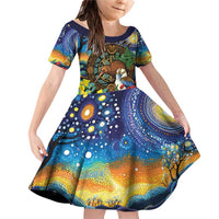 Kiwi-Kookaburra Bird ANZAC Personalised Family Matching Off Shoulder Short Dress and Hawaiian Shirt Aussie Golden Wattle Poppy Flowers