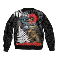 Kiwi-Tui Bird Soldier ANZAC Day Personalised Bomber Jacket Maori Silver Fern Motif LT9 - Polynesian Pride