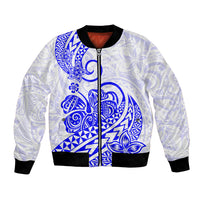 Polynesian Bomber Jacket Tribal Tattoo Blue Screen Color LT9 Unisex Blue - Polynesian Pride