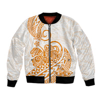 Polynesian Bomber Jacket Tribal Tattoo Gold Screen Color LT9 Unisex Gold - Polynesian Pride