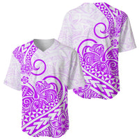 Polynesian Baseball Jersey Tribal Tattoo Purple Screen Color LT9 Purple - Polynesian Pride