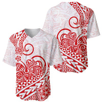 Polynesian Baseball Jersey Tribal Tattoo Red Screen Color LT9 Red - Polynesian Pride