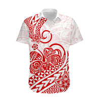 Polynesian Hawaiian Shirt Tribal Tattoo Red Screen Color LT9 - Polynesian Pride