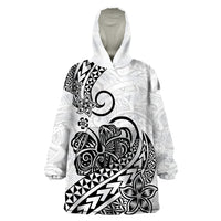 Polynesian Wearable Blanket Hoodie Tribal Tattoo Black Screen Color LT9 One Size Black - Polynesian Pride