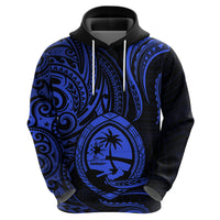 Polynesian Pride Guam Hoodie With Polynesian Tribal Tattoo and Coat of Arms Blue Version LT9 - Polynesian Pride