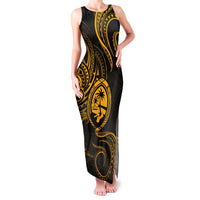Polynesian Guam Coat of Arms Family Matching Tank Maxi Dress and Hawaiian Shirt Polynesian Tribal Tattoo Gold Version
