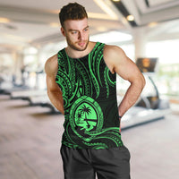 Polynesian Pride Guam Men Tank Top With Polynesian Tribal Tattoo and Coat of Arms Green Version LT9 - Polynesian Pride