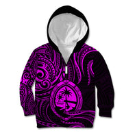 Polynesian Pride Guam Kid Hoodie With Polynesian Tribal Tattoo and Coat of Arms Purple Version LT9 - Polynesian Pride