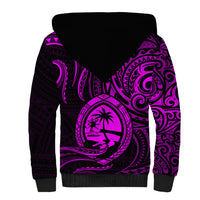 Polynesian Pride Guam Sherpa Hoodie With Polynesian Tribal Tattoo and Coat of Arms Purple Version LT9 - Polynesian Pride