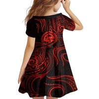 Polynesian Guam Coat of Arms Family Matching Summer Maxi Dress and Hawaiian Shirt Polynesian Tribal Tattoo Red Version LT9 - Polynesian Pride