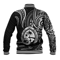 Polynesian Pride Guam Baseball Jacket With Polynesian Tribal Tattoo and Coat of Arms Black Version LT9 - Polynesian Pride