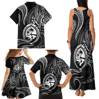 Polynesian Guam Coat of Arms Family Matching Tank Maxi Dress and Hawaiian Shirt Polynesian Tribal Tattoo Black Version LT9 - Polynesian Pride
