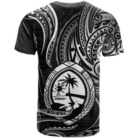 Polynesian Pride Guam T Shirt With Polynesian Tribal Tattoo and Coat of Arms Black Version LT9 - Polynesian Pride