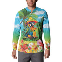 Always 5 O'clock Button Sweatshirt Hawaiian Tropical Parrot - Polynesian Pride