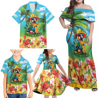 Always 5 O'clock Family Matching Off Shoulder Maxi Dress and Hawaiian Shirt Hawaiian Tropical Parrot - Polynesian Pride