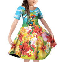 Always 5 O'clock Family Matching Off Shoulder Short Dress and Hawaiian Shirt Hawaiian Tropical Parrot - Polynesian Pride