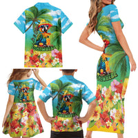 Always 5 O'clock Family Matching Short Sleeve Bodycon Dress and Hawaiian Shirt Hawaiian Tropical Parrot - Polynesian Pride