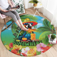 Always 5 O'clock Round Carpet Hawaiian Tropical Parrot LT9 - Polynesian Pride