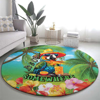 Always 5 O'clock Round Carpet Hawaiian Tropical Parrot LT9 - Polynesian Pride