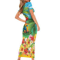 Always 5 O'clock Short Sleeve Bodycon Dress Hawaiian Tropical Parrot LT9 - Polynesian Pride